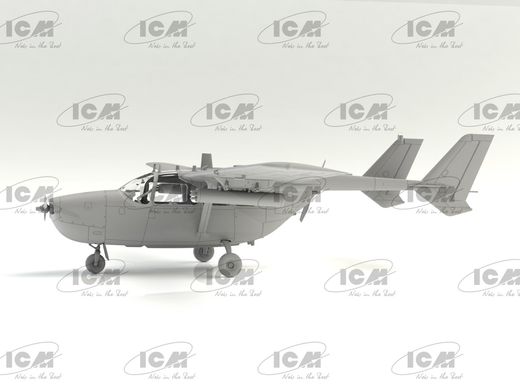 Сборные модели 1/48 Аэродром USAF во Вьетнаме (Cessna O-2A, OV-10А Bronco, Пилоты и техники США (Война во Вьетнаме) (5 фигур)) ICM DS4803