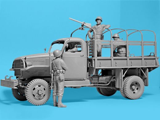 Сборная модель 1/35 Военный патруль США Второй мировой войны (G7107 с MG M1919A4) ICM 35599