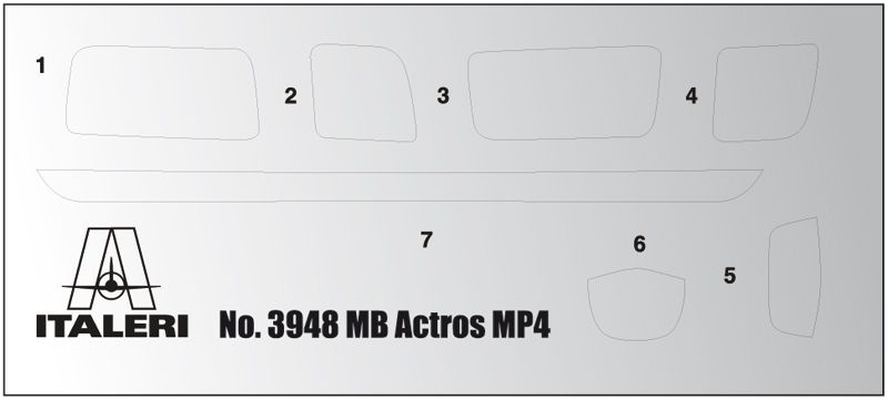 Збірна модель 1/24 вантажний автомобіль Mercedes Benz MP4 Big Space (Middle Roof) Italeri 3948