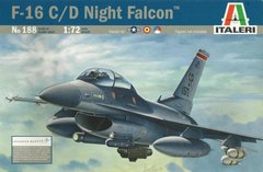 Сборная модель 1/72 самолет F-16C/D Night Falcon Italeri 0188