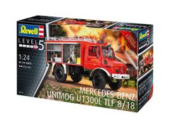 Prefab model 1/24 fire truck Mercedes-Benz Unimog U1300L TLF 8/18 Revell 07512