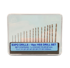 Набір сверл HSS 16шт 0,5 - 2 мм Expo tools 11516