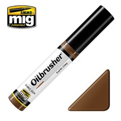 Oil paint with a built-in brush-applicator OILBRUSHER Earth clay Ammo Mig 3524