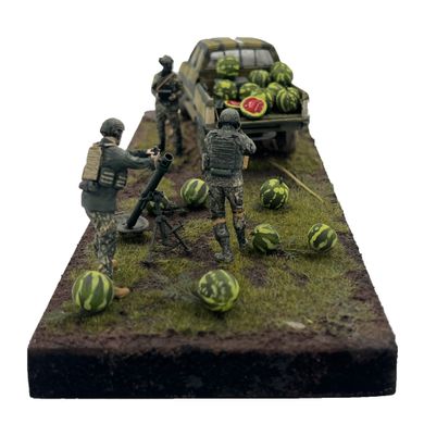 Ready-made diorama 1/35 Army pickup truck with mortar calculation 1102074