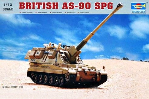 Сборная модель 1/72 самоходная артиллерийская система British AS-90 SPG Trumpeter 07221