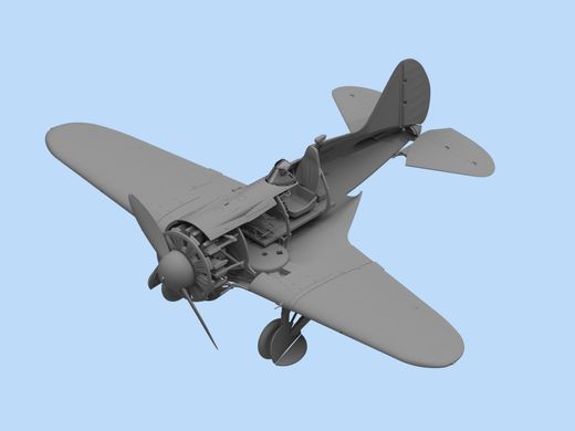 Prefab model 1/32 aircraft I-16 type 24, Soviet fighter of World War 2 ICM 32001