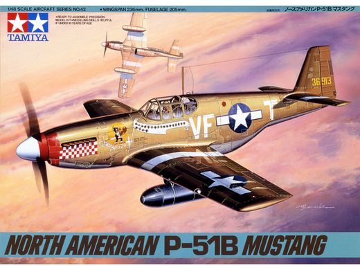 Збірна модель 1/48 літак North American P-51B Mustang Tamiya 61042