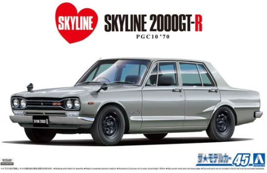 Сборная модель 1/24 автомобиль Nissan Skyline 2000GT-R 4-Door PGC10 '70 Aoshima 05835