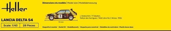 Сборная модель 1:43 автомобиль Lancia Delta S4 - Стартовый набор Heller 56177