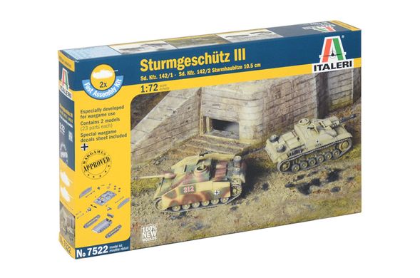 Модели быстрой сборки Sd.Kfz. 142/1 Sturmgeschütz III Ausf. F Italeri 7522