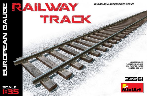 Сборная модель 1/35 железнодорожный путь (европейский путь) Railway Track MiniArt 35561