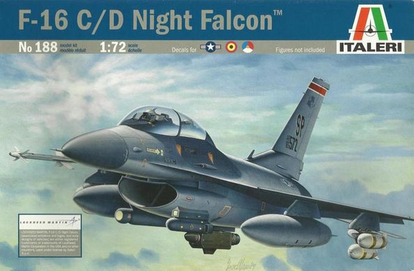 Сборная модель 1/72 самолет F-16C/D Night Falcon Italeri 0188