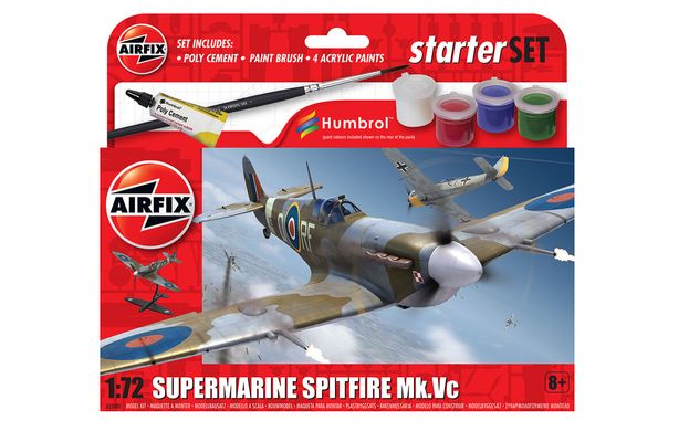 Збірна модель 1/72 літак Supermarine Spitfire Mk.Vc Стартовий набір Airfix A55001