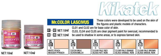 Краска для фигурок Mr. Color Lascivus (18 ml) White Peach(белый персик) CL01 Mr.Hobby CL01