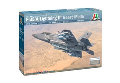 Збірна модель 1/72 літак F-35A Lightning II CTOL Version (Beast Mode) Italeri 1464