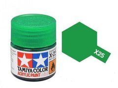 Акриловый лак X25 зеленый (Clear green) 10мл Tamiya 81525