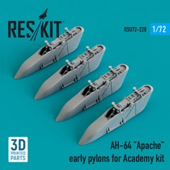 Early AH-64 "Apache" Pylons for the Academy Kit (3D Print) Scale Model (1/72) Reskit RSU72-0228, In stock