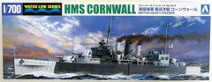 Збірна модель 1/700 крейсер Waterline Series No.810 HMS Cornwall British Heavy Cruiser Aoshima 05674
