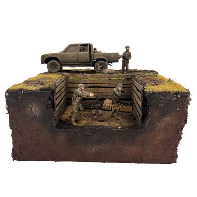 Ready-made diorama 1/35 Army pickup truck with mortar calculation 1102075