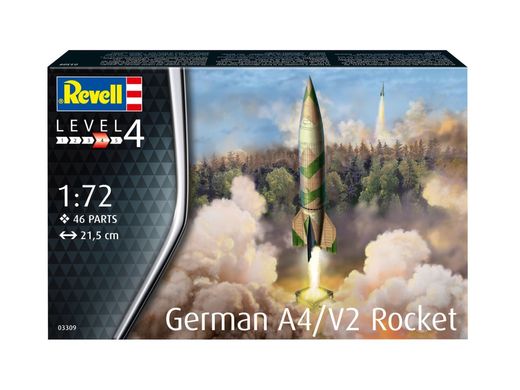 Збірна модель німецької великий ракети 1:72 German A4 / V2 Rocket Revell 03309