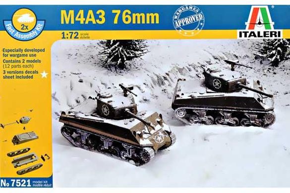 Модели быстрой сборки танки M4A3 76mm Italeri 7521
