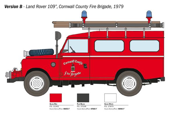 Сборная модель 1/24 автомобиль Land Rover Fire Truck Italeri 3660