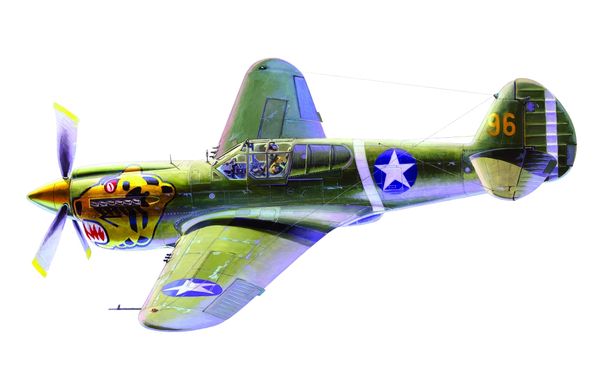 Збірна модель 1/72 американський одномоторний винищувач-штурмовик P-40 E 'Aleutian Tiger' MisterCraf