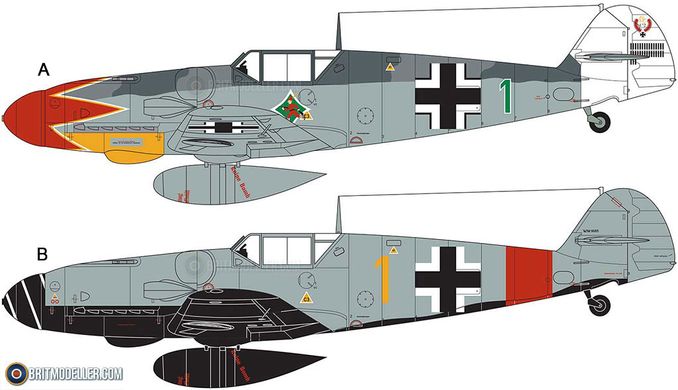 Сборная модель 1/72 самолет Messerschmitt Bf109G-6 Airfix A02029B