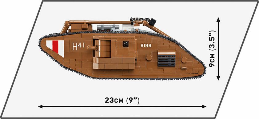 Учебный конструктор британский танк Mark V Male COBI 2984