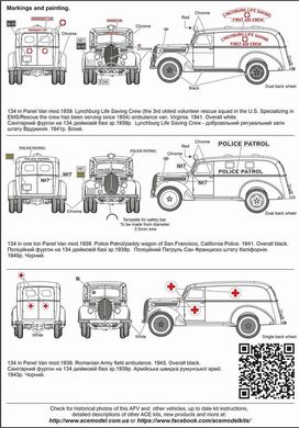 Сборная модель 1/72 автомобиль Ford 134in Panel Van mod.1939 ACE 72589