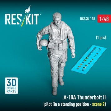 Figure 1:48 A-10A Thunderbolt II pilot (standing position - scene 2) (1 pc.) Reskit RSF48-0118