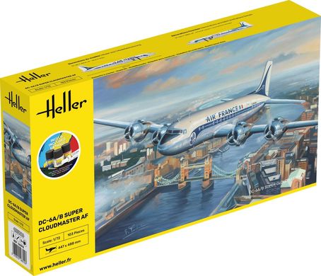 Збірна модель 1/72 військовий вантажний літак DC6 Super Cloudmaster AF Стартовий набір Heller 56315