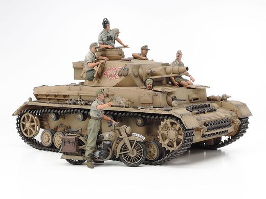 Збірна модель 1/35 німецький Panzerkampfwagen IV Ausf.F і Motorcycle 'North Africa' Set Tamiya 25208
