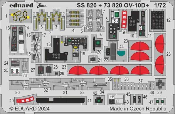 Photoetch 1/72 instrument panel OV-10D+ ICM Eduard SS820, In stock