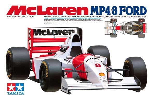 Збірна модель 1/20 гоночний болід1993 McLaren MP4/8 Ford Tamiya 20039