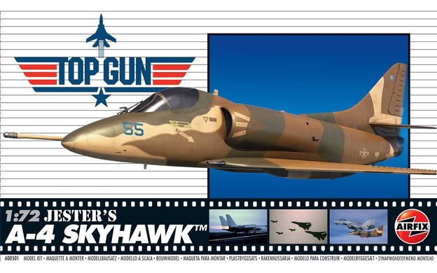 Сборная модель американского реактивного самолета Jester's A4 Skyhawk Top Gun Airfix 00501