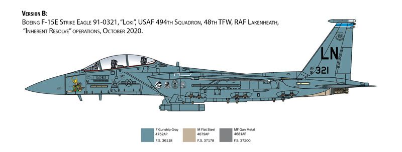 Сборная модель 1/72 самолет F-15E Strike Eagle Italeri 2803
