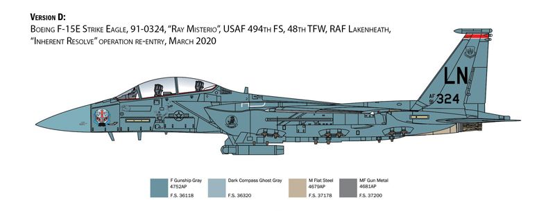 Prefab model 1/72 F-15E Strike Eagle Italeri 2803