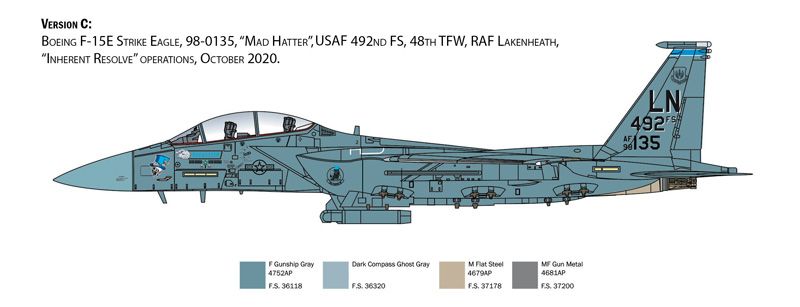 Збірна модель 1/72 літак F-15E Strike Eagle Italeri 2803