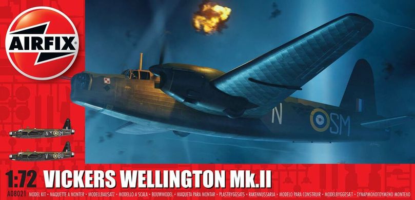 Assembled model 1/72 aircraft Vickers Wellington Mk.II Airfix 08021