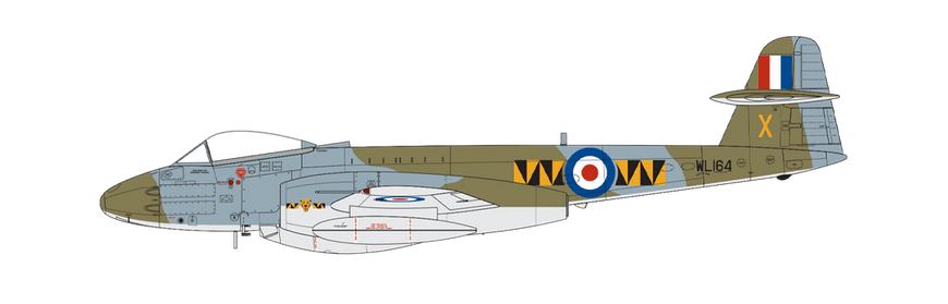 Збірна модель 1/72 літак Gloster Meteor F.8 Airfix A04064