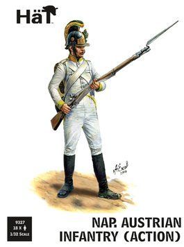 Фигуры 1:32 пехота Napoleonic Austrian Line Infantry - in Action (18 figures) Hat 9327