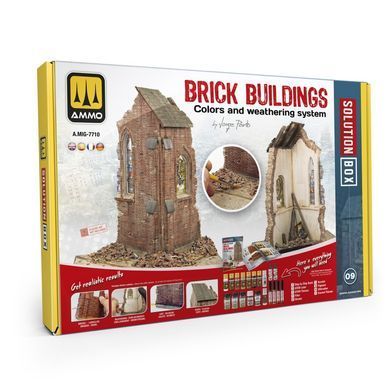 Набор для везеринга SOLUTION BOX 09 - Brick Buildings Кирпичные здания Ammo Mig 7710