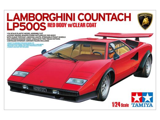 Сборная модель 1/24 автомобиля Lamborghini Countach LP500S Red Body w/Clear Coat Tamiya 25419