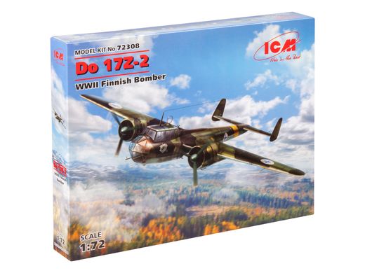 Сборная модель 1/72 самолет Do 17Z-2, Бомбардировщик ВВС Финляндии 2 Мировой войны ICM 72308