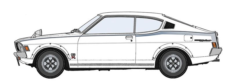 Сборная модель 1/24 автомобиль Mitsubishi Galant GTO 2000GSR Early Version (1973) Hasegawa 21130
