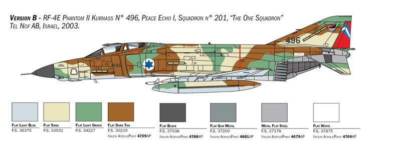 Сборная модель 1/48 самолет RF-4E Phantom II Italeri 2818