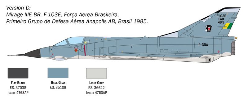 Збірна модель 1/48 літак Mirage III E Italeri 2816