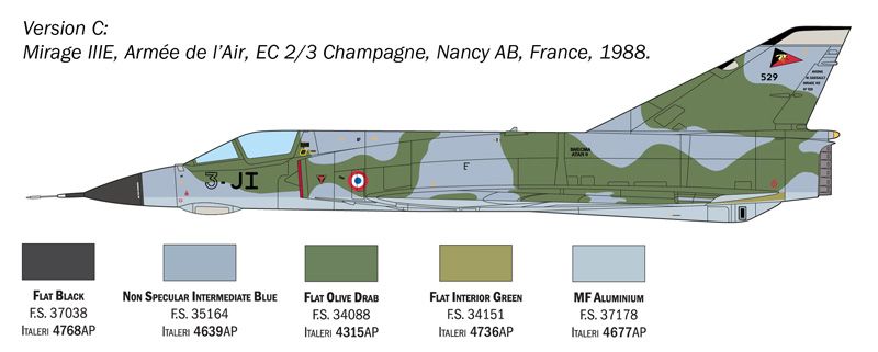 Сборная модель 1/48 самолет Mirage III E Italeri 2816
