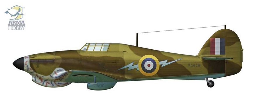 Сборная модель 1/72 винтовой самолет Lim. Edition Hurricane Mk I trop Western Desert Arma Hobby 70026